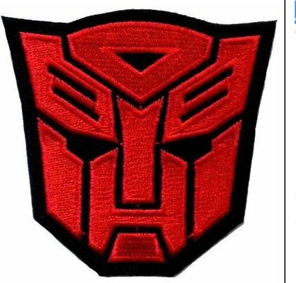 โลโก้ปักขอบ Merrow แพทช์ Transformers Red Autobot Movie Film Logo