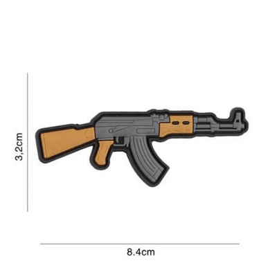 แพทช์ PVC ยางแบบกำหนดเอง 2D / 3D AK 47 Kalashnikov เหล็กบนป้ายเสื้อผ้า