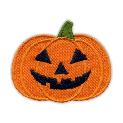 Jack O Lantern ปักเหล็กบนแพทช์ Halloween Pumpkin Iron On Backing