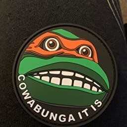 Custom Made Sew On Patch Cowabunga เป็น PVC Hook And Loop Patches