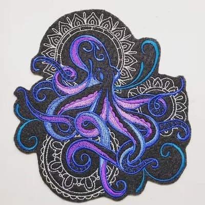 แพทช์ปัก Octopus แบบกำหนดเอง Blue Merrow Border Border Designs