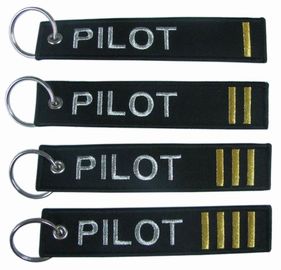 พวงกุญแจผ้าปักลายนักบินสีทองเมทัลลิค 100% เป็นมิตรกับสิ่งแวดล้อม
