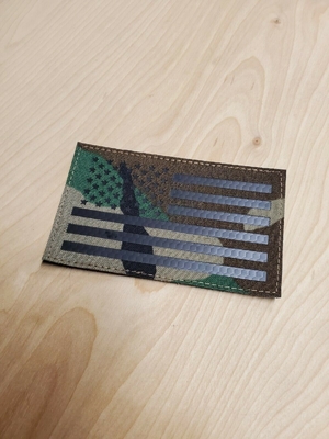 Woodland American IR Flag Patch 3.5x2 '' ผ้าปักลายทแยง 100%