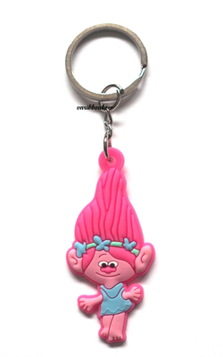 การออกแบบที่มีสีสันใหม่น่ารัก Princess Poppy Trolls PVC Keychain