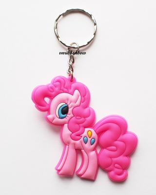 การออกแบบการ์ตูนคุณภาพสูง My Little Pony Pinkie Pie พวงกุญแจยาง