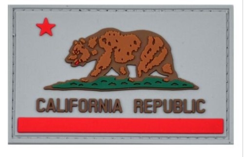 California Republic ธงสีขวัญกำลังใจ PVC Patch 3D Eco Friendly Soft PVC