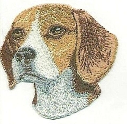 3 &quot;Beagle Dog Embroidery Patch วัสดุ Chenille 9 สี Merrowed Edge