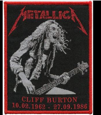 Metallica Band Cliff Burton เหล็กบนผ้าโพลีเอสเตอร์ 3C สำหรับเสื้อผ้า