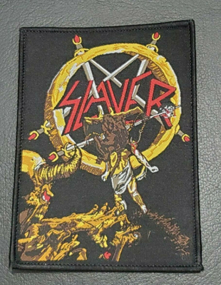Slayer Music Band ป้ายผ้าทอขนาดใหญ่สี Pantone พร้อมเมทัลลิก
