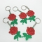 พวงกุญแจพีวีซีรูปดอกกุหลาบแบบกำหนดเองของขวัญส่งเสริมการขาย 3D พวงกุญแจยาง