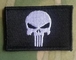 Skull Flag Punisher Rocker ปักเหล็กบนแพทช์ Front Biker Vest Mini Patch