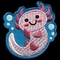 เหล็กที่กำหนดเองบนแพทช์ปัก แพทช์เย็บปักถักร้อย Axolotl ที่ทนทานอย่างยิ่ง