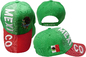 บิล3-D หมวกบาสบอลแบบปรับแต่งแบบขีดเม็กซิโก สัญลักษณ์ประเทศ สีเขียวกับสีแดง