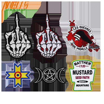 สัญลักษณ์แบรนด์ เหล็กบนผ้าขีด Custom Patches เสื้อผ้าขีด Applique
