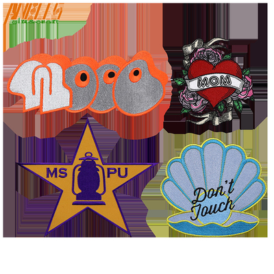 สัญลักษณ์แบรนด์ เหล็กบนผ้าขีด Custom Patches เสื้อผ้าขีด Applique