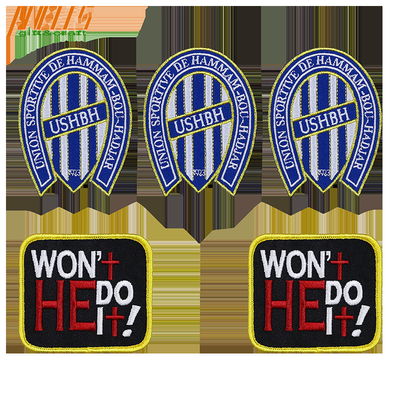 สัญลักษณ์แบรนด์ เหล็กบนผ้าขีด Custom Patches เสื้อผ้าขีด Applique