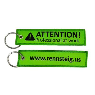 แฟชั่น เนื้อผ้าที่เนื้อผ้า keychain แพทช์ว่าง ขอบสองด้าน แต่งเจ็ท Tag custom keychain แต่ง