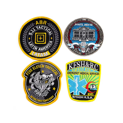 แผ่นขีดขีดทองเหลืองขีดขีด Custom Embroidered Logo Patches