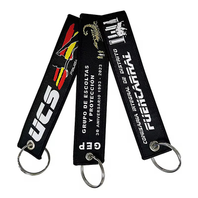 พอลิเอสเตอร์ที่กําหนดเอง Keyring แต่งเจ็ต Tag ผ้าผ้า Keychain เนื้อเยื่อกับโลโก้ของคุณ