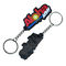 PMS Custom Pvc Key Chain 2D 3D กันน้ำพร้อม 1pc 4 Link Chain Metal Ring