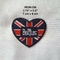 The Beatles Badge Heart เย็บปักถักร้อย Iron-on Music Emblem Patch UK FLAG Applique