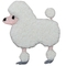 Chenille Poodle Applique Patch - สุนัขสีขาว, ตราสุนัข 2-5/8&quot; (เหล็กบน)