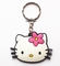 ขายส่งแฟชั่นดีไซน์น่ารัก Hello Kitty Head พวงกุญแจยาง PVC