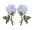 2 ชิ้น / คู่เหล็กกุหลาบขาวบนดอกไม้เย็บปักถักร้อย Merrowed ชายแดนสำหรับเสื้อผ้า