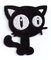 BLACK CAT Iron On Patch แพทช์เย็บปักถักร้อยผ้าทอลายทแยง Merrow Border 5.4x6cm