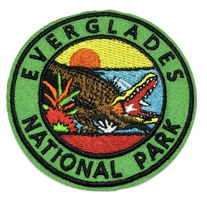 Everglades National Park Iron บนผ้าสิ่งทอลายทแยงปัก Appliques Washable