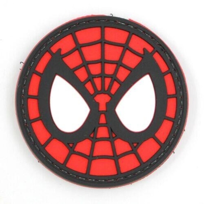 Spiderman Eyes Head Morale PVC Patch ตะขอและห่วงสะท้อนแสง
