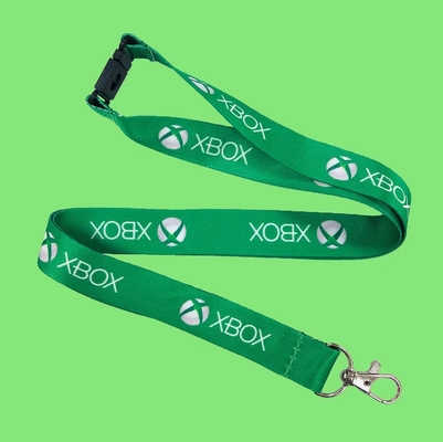ความกว้าง 15 มิลลิเมตร Xbox Lanyard Key Id Badge 900 มิลลิเมตร ความยาว Logo Printed Lanyard With Metal Hook
