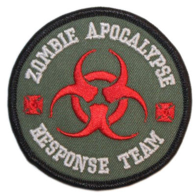 สิ่งทอลายทแยง 75% แพทช์ปักป้ายทีมตอบสนอง Zombie Apocalypse