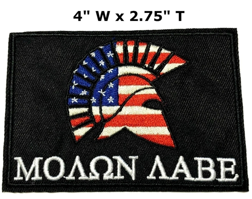 USA Flag Spartan Helmet แพทช์ปักเหล็กบน Applique ทหาร