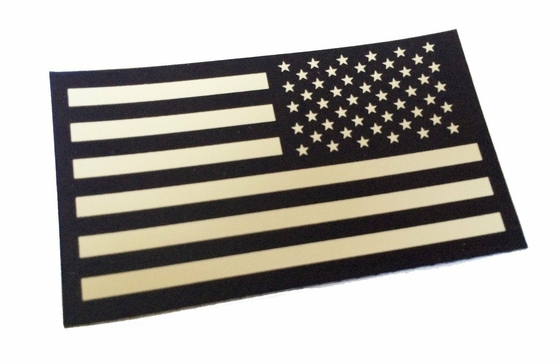 สิ่งทอลายทแยงผ้ากลับ IR ธงแพทช์พื้นหลังแบนสหรัฐอเมริกาแพทช์สะท้อนแสงขวัญกำลังใจ