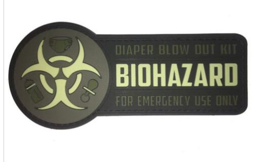 Biohazard Custom PVC Morale Patches โลโก้ที่เป็นมิตรกับสิ่งแวดล้อม Embossed / Debossed 2D 3D