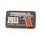 3D WWII Colt 1911 Pistol PVC Hook And Loop Patch ยุทธวิธีทหาร USA Badge