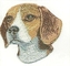 3 &quot;Beagle Dog Portrait เหล็กบนแพทช์เย็บปักถักร้อย Merrowed Border Custom Pantone Color